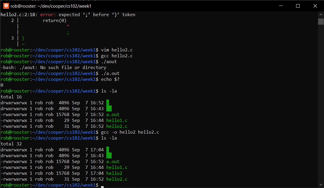 terminal example